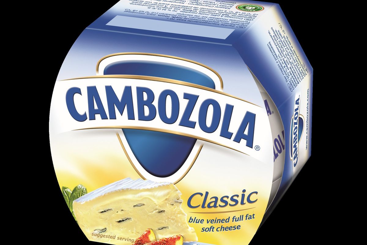 150g Cambozola blue brie cheese in shelf-ready packaging