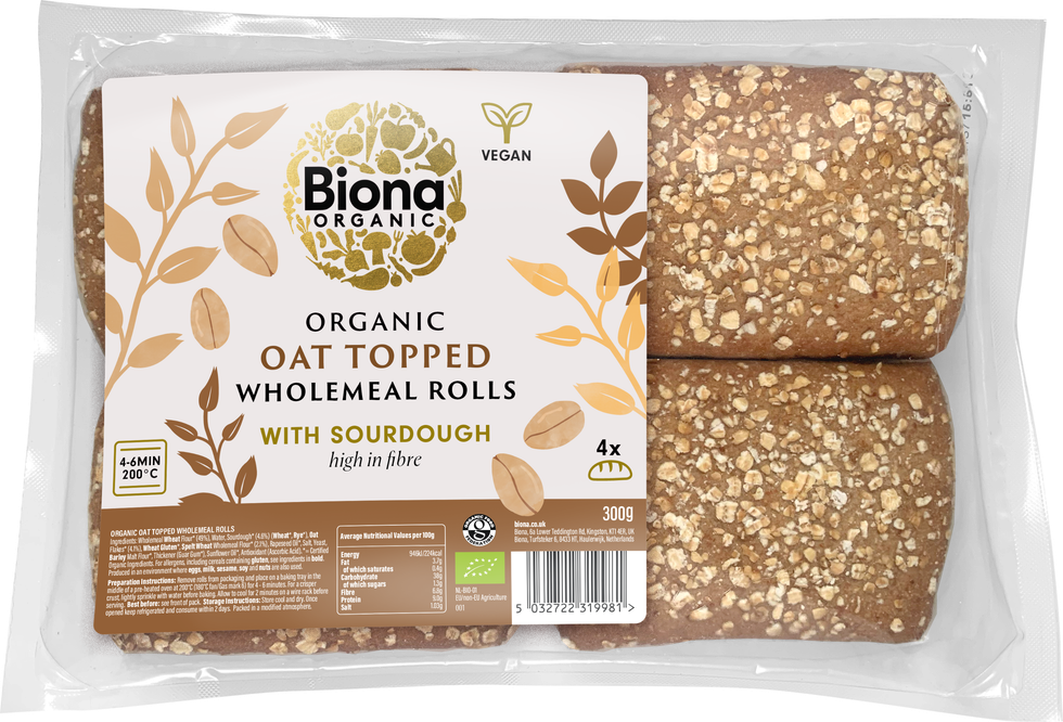 19981 BIONA Oat Topped Wholemeal Rolls 300g 001