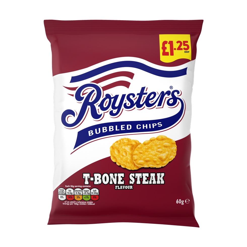 702794 Roysters T Bone Steak Crisps 60g 125GBP PMP 710762 S 2