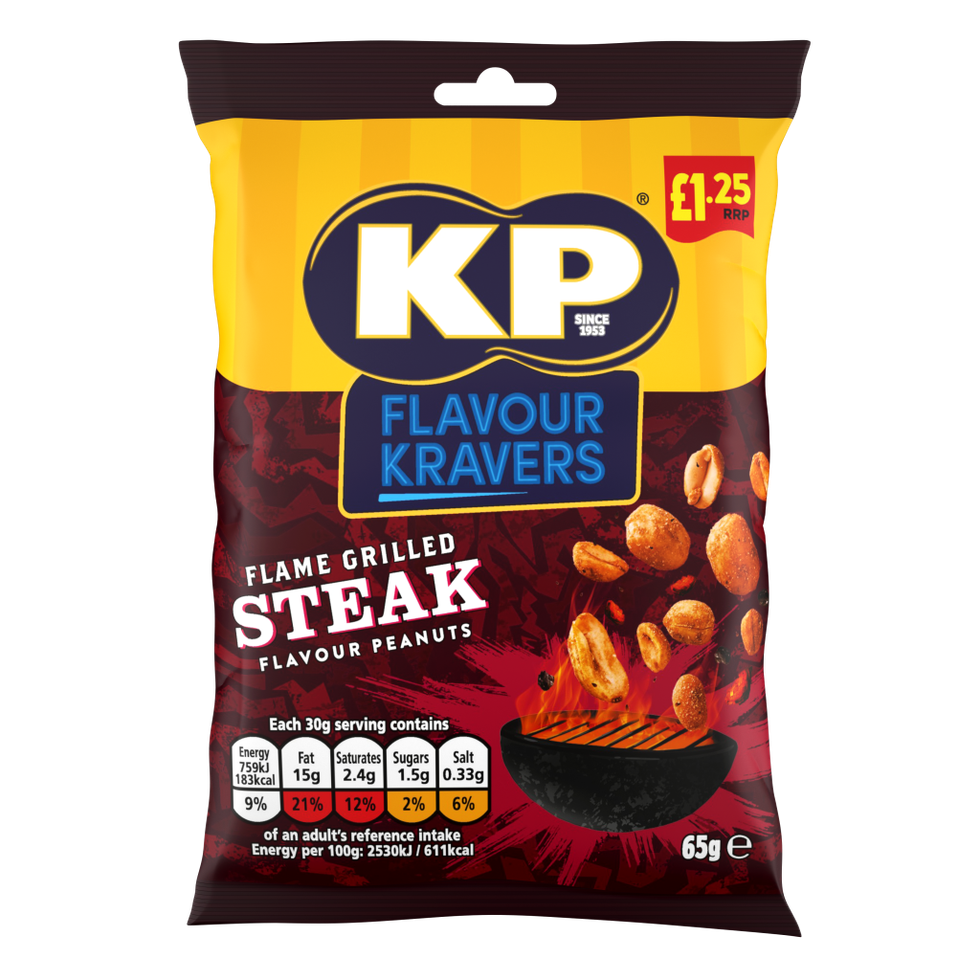702832 KP Flavour Kravers Flame Grilled Steak Peanuts 125GBP PMP 710956 S 1