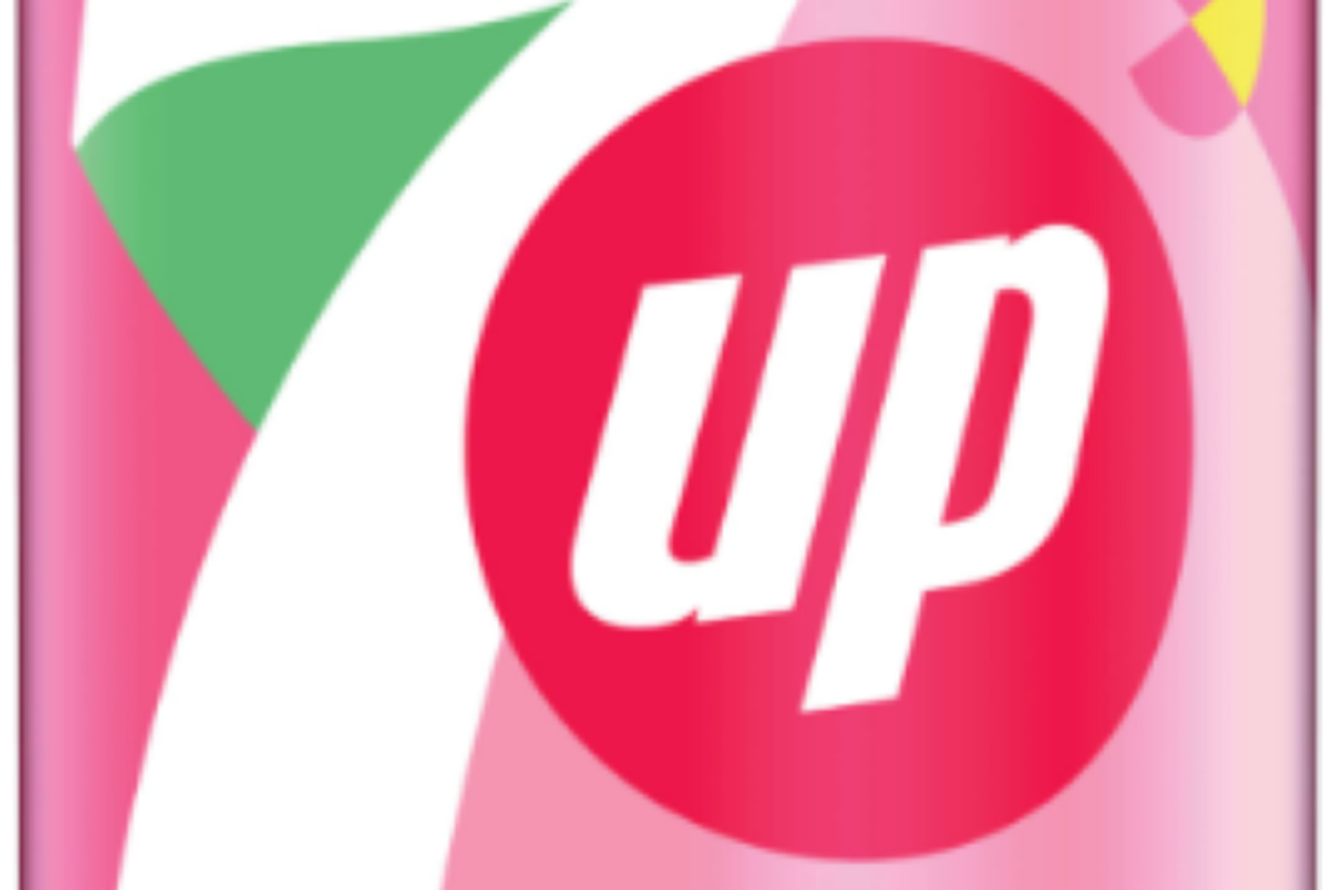 7UP Pink Lemonade 500ml bottle, a zero-sugar lemon-lime-raspberry drink by Carlsberg Britvic, launched April 2025 with a striking pink hue.