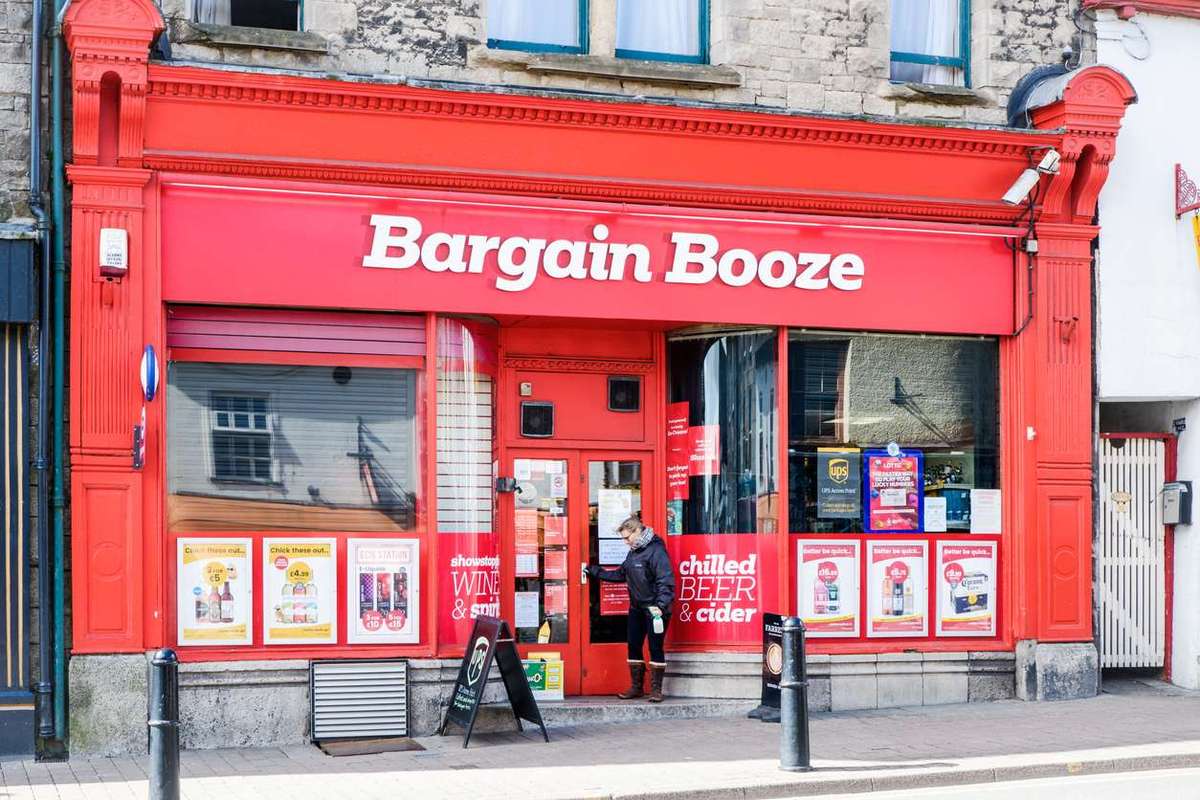 A Bargain Booze shop in Kendal, Cumbria