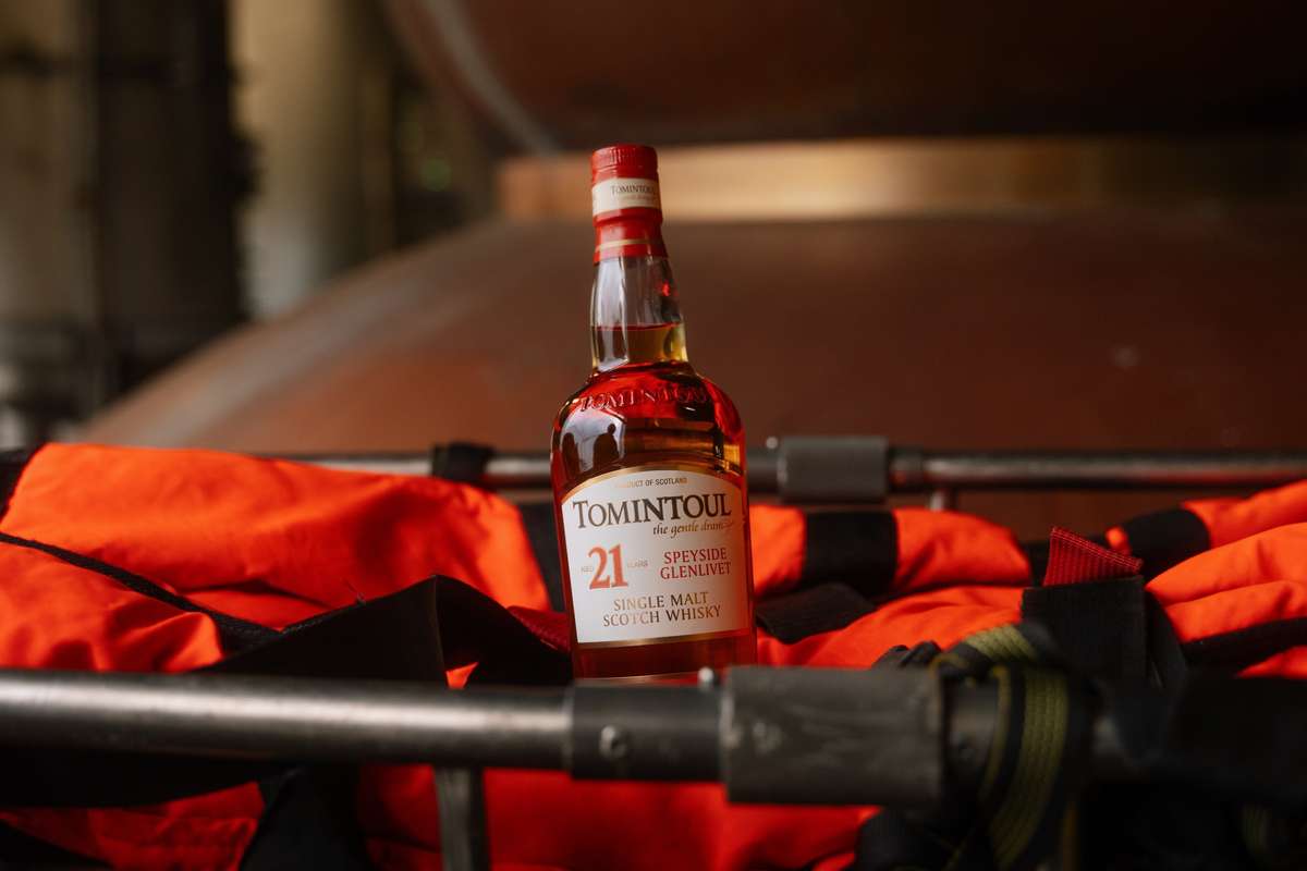 A bottle of Tomintoul Single Malt 21-Year-Old