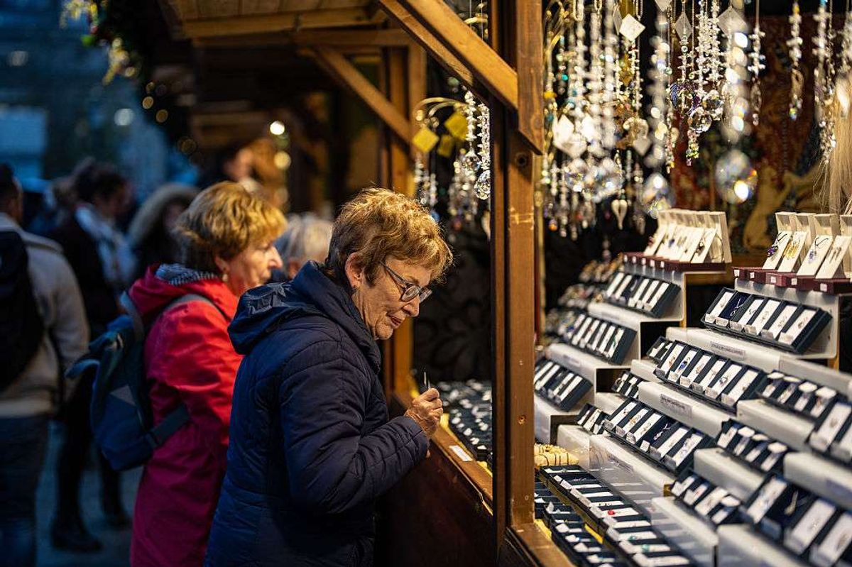 A Christmas market in Trafalgar Square