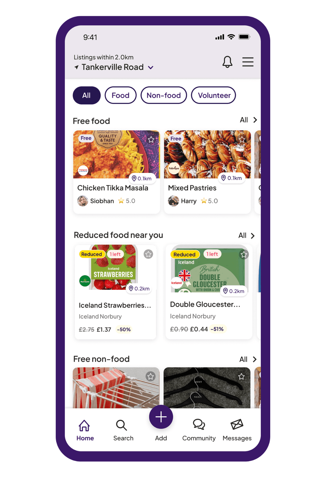 A screenshot of Olio app