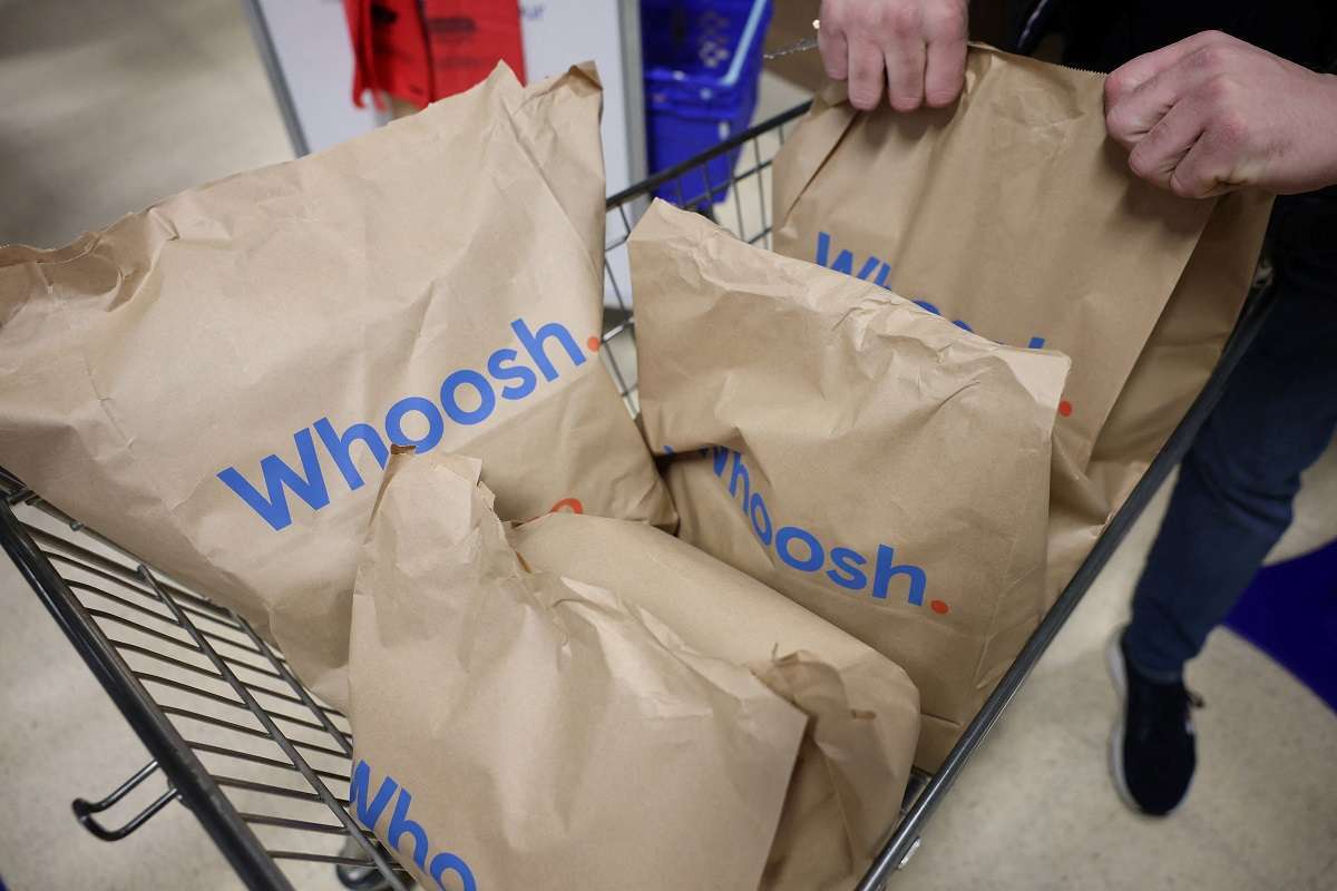 A trolley full of completed 'Whoosh' orders