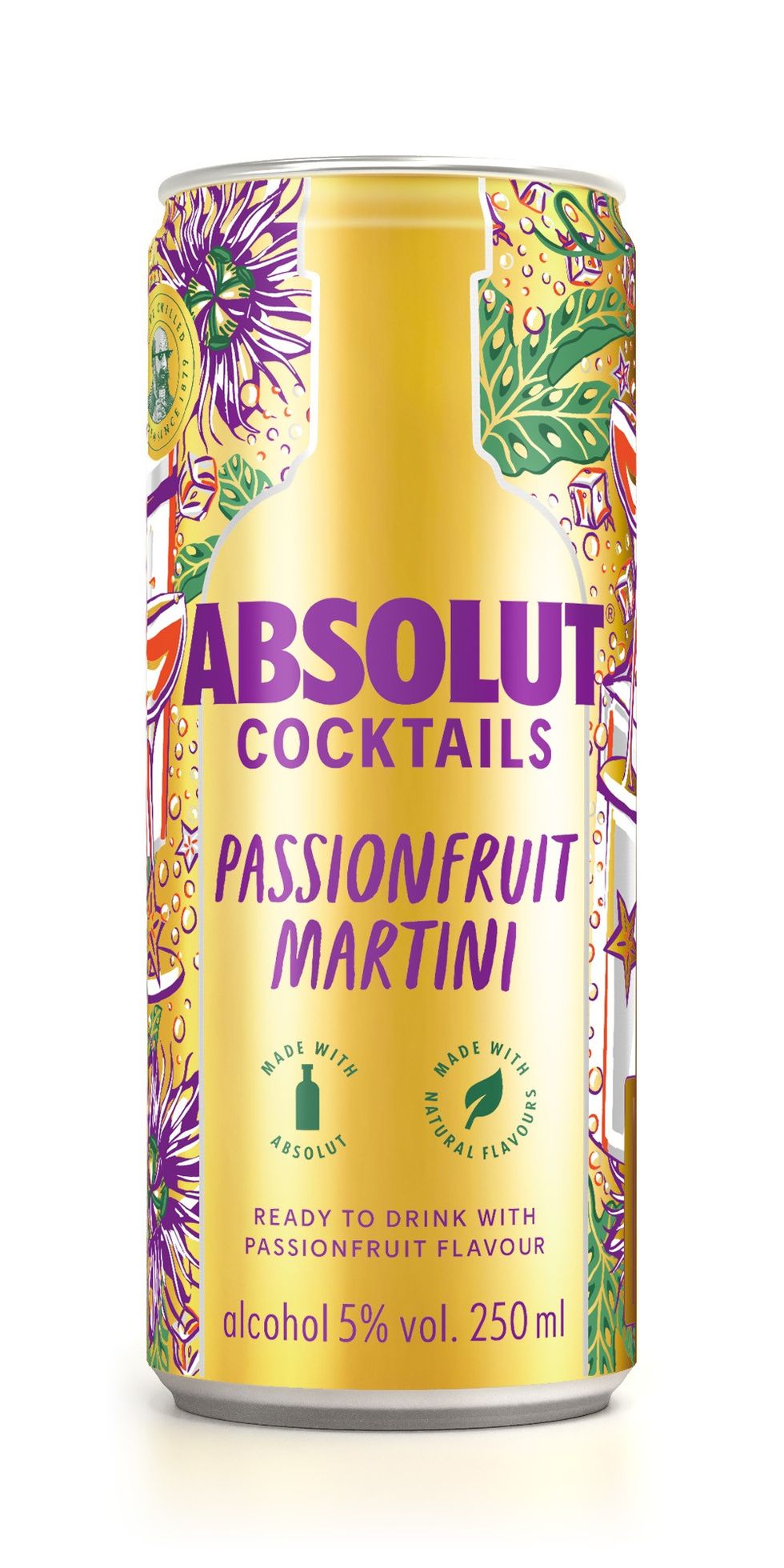 ABSO2108 Absolut Cocktail RTD Passionfruit Martini Can 250ml UK EU mount