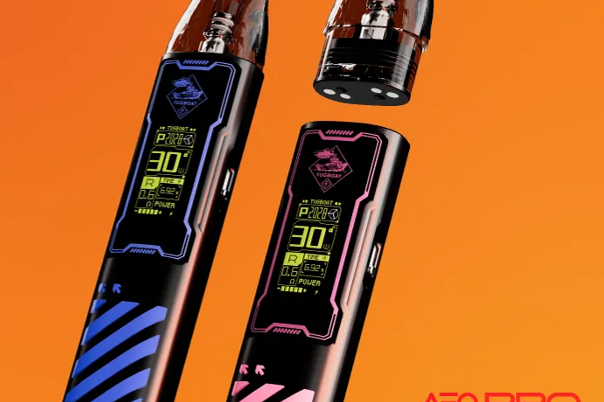 AEQ Pro Tech vape device in multiple colours with smart display