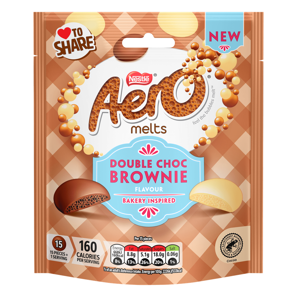Aero chocolate bites with brownie flavour