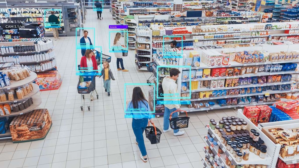 AI-powered Mock-up CCTV Footage in Supermarket