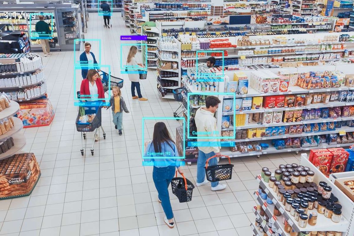 AI-powered Mock-up CCTV Footage in Supermarket