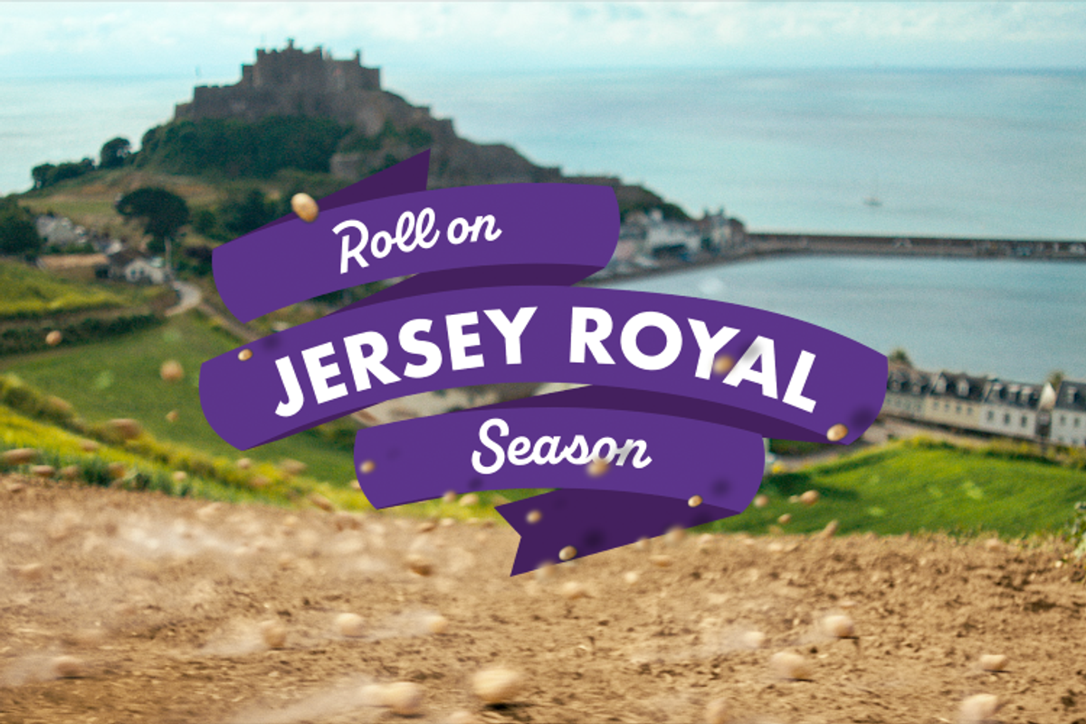 Albert Bartlett Jersey Royal potato advert highlighting tradition and Jersey landscapes