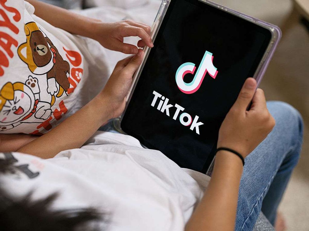​An iPad screen with TikTok logo