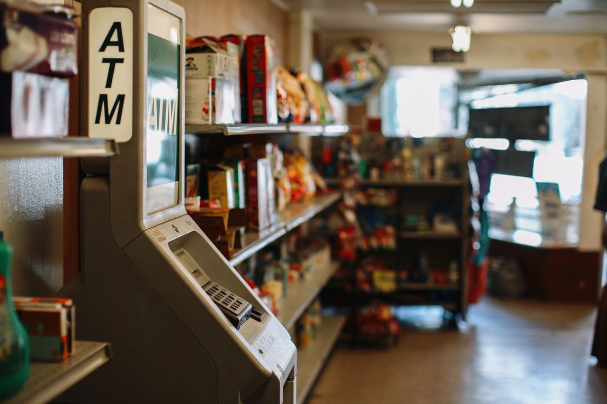 ATM machine inside the convenience store 