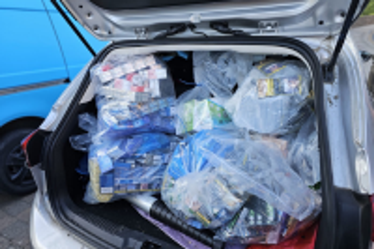 Bags of illegal tobacco and vapes uncovered in car boot during Powys enforcement operation
