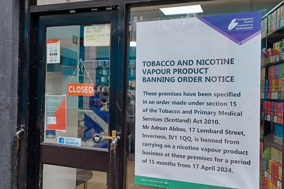 Inverness retailer banned from selling vapes after sales to children