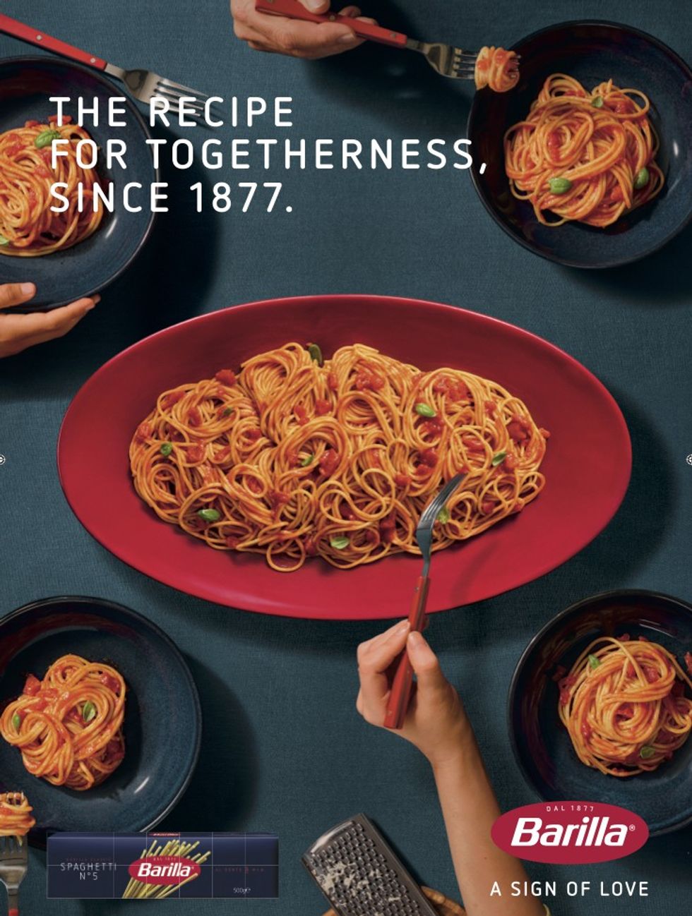BARILLA NEW AD CAMPAIGN OVERHEAD PASTA PORTRAIT