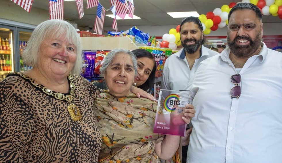BB Nevison Superstores Bobby Singh with staff and family