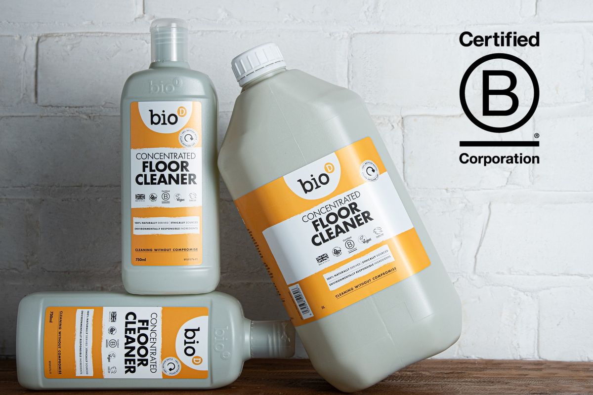 Bio-D team celebrates B Corp recertification with increased impact score and sustainability achievements