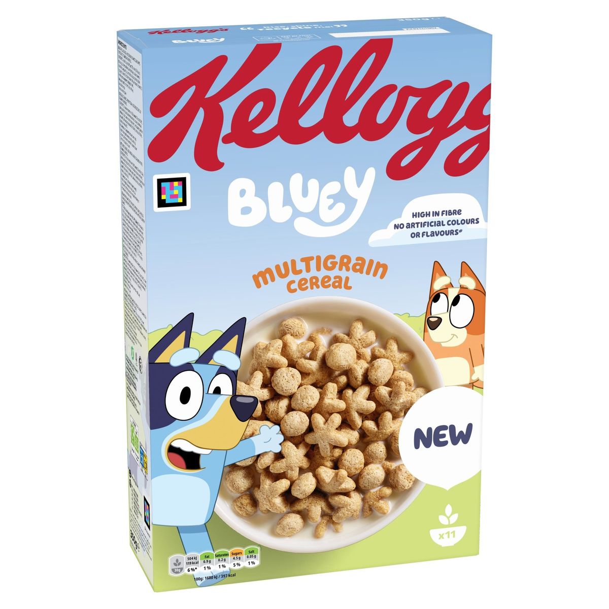 Bluey Multigrain Cereal box with fun character designs and games for kids