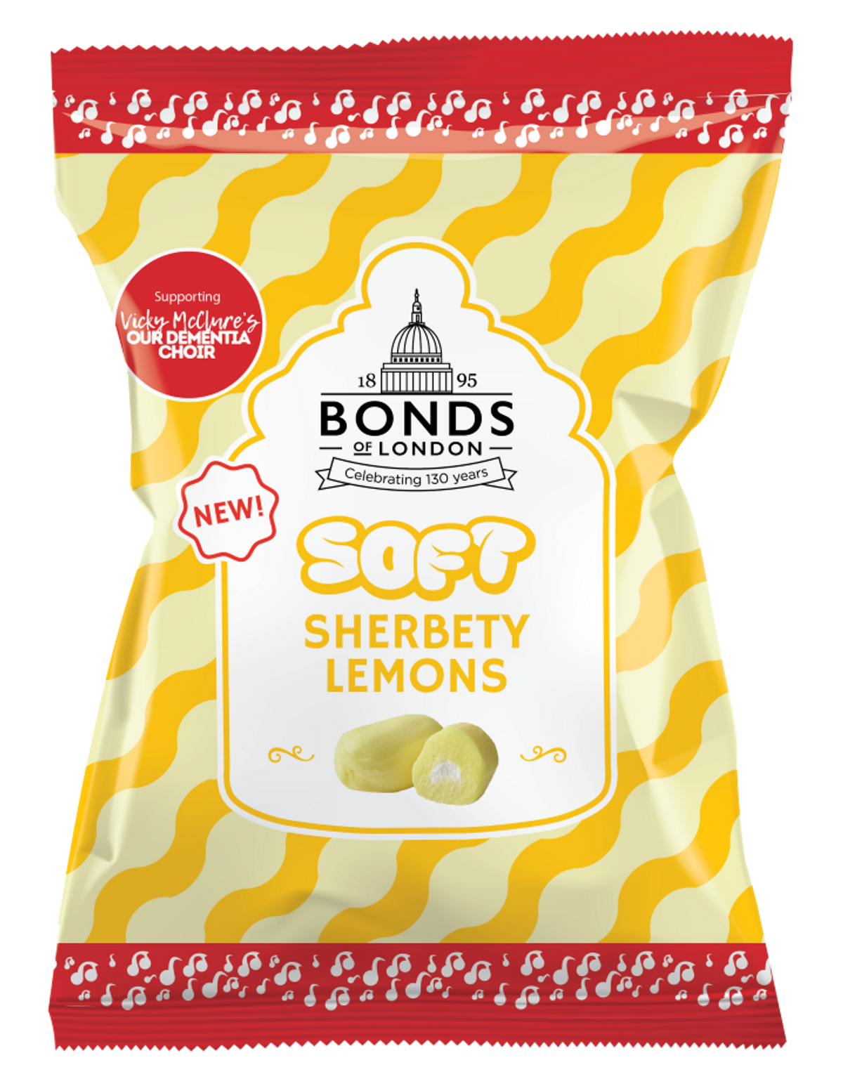 Bonds of London charity sweet bags supporting Our Dementia Choir with new soft and sour treats