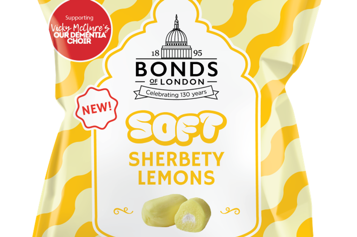 Bonds of London charity sweet bags supporting Our Dementia Choir with new soft and sour treats