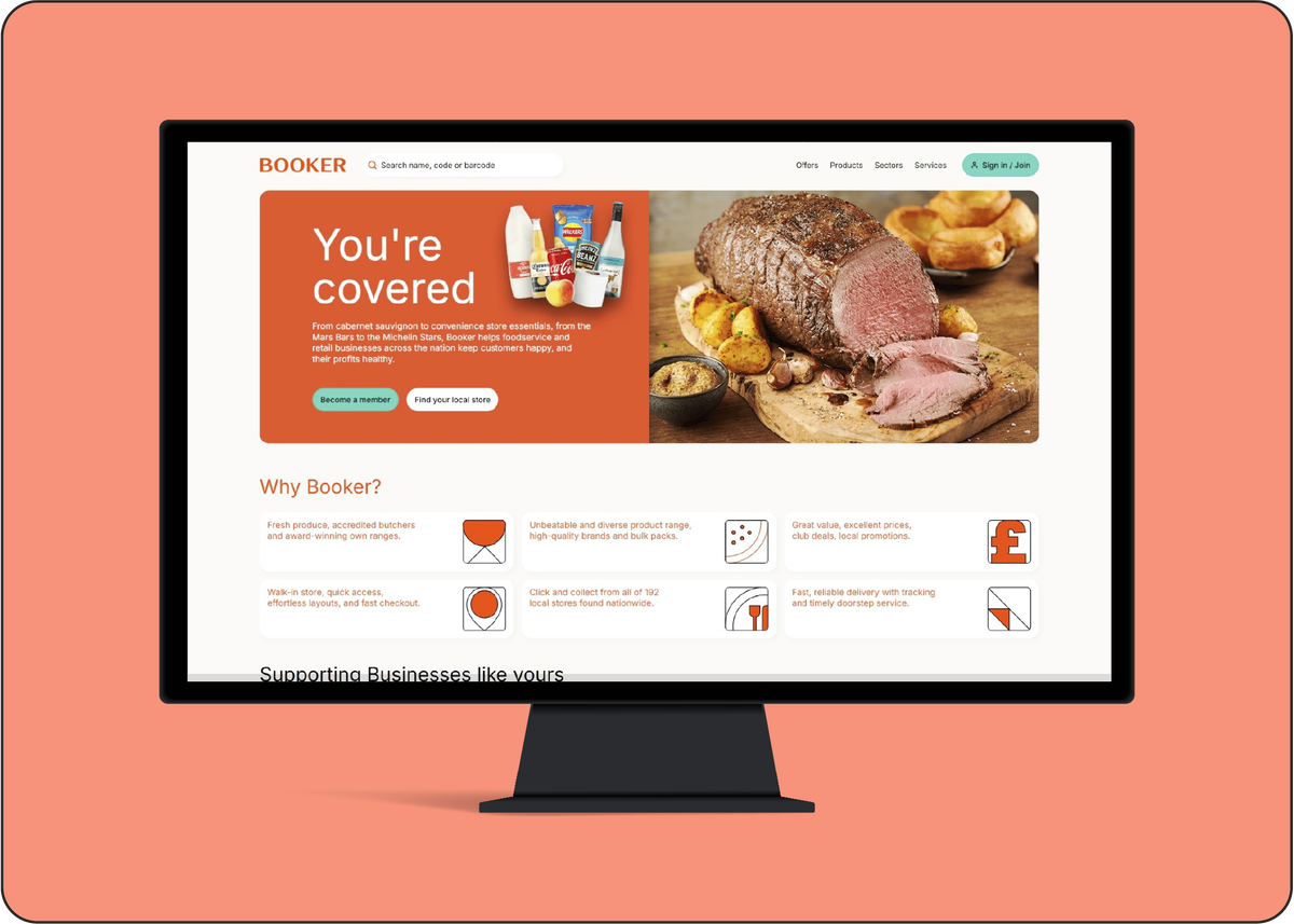Booker’s new-look website and app interface for UK convenience retailers