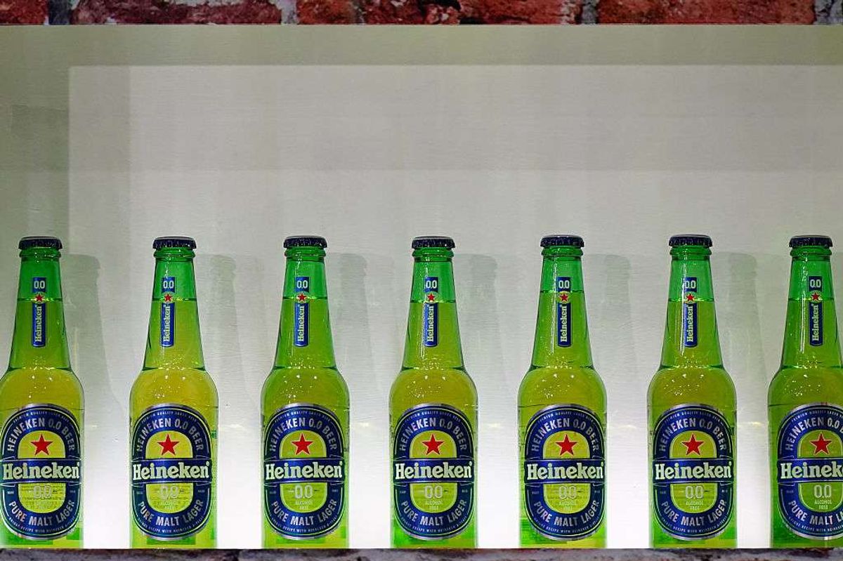Bottles of Heineken alcohol free lager