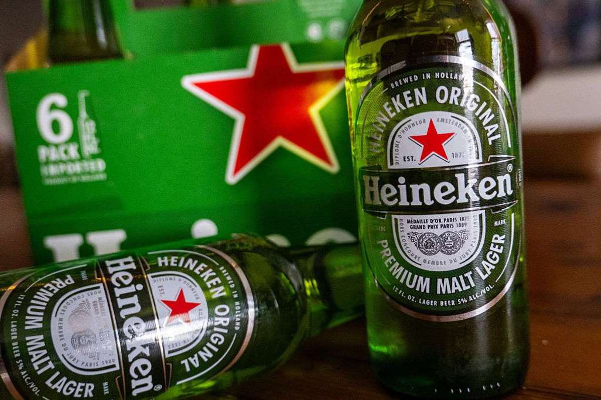 Bottles of Heineken beer