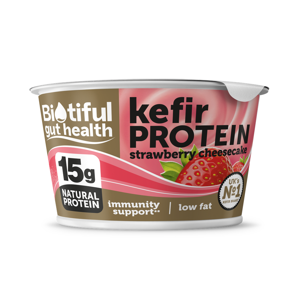 BPCC150LAB 01 Biotiful Gut Health Kefir Protein Strawberry Cheesecake 150g Standard