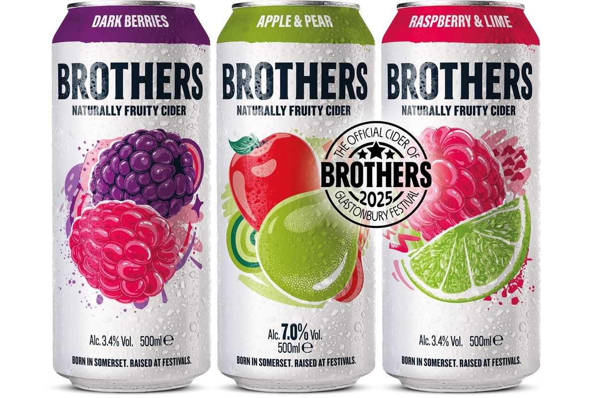 Brothers Cider unveils new designs & formulations ahead of Glastonbury Festival partnership.