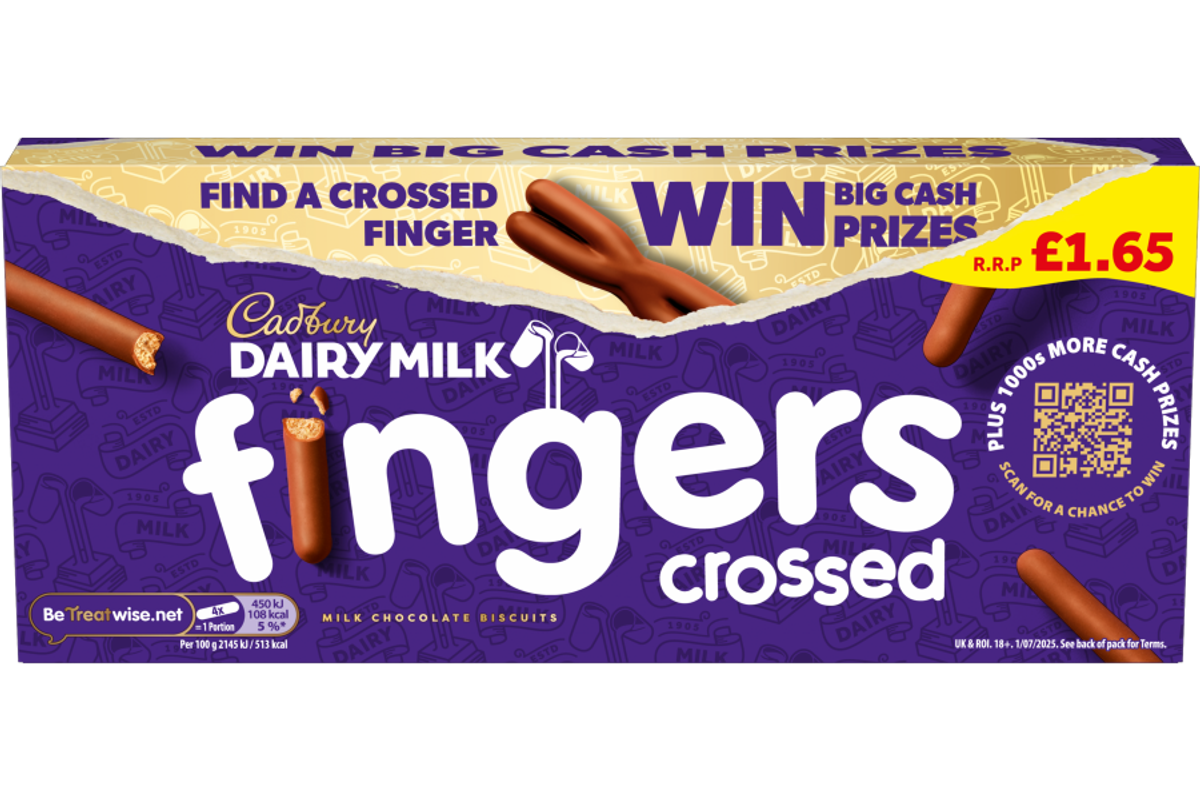 Cadbury Fingers Dairy Milk promotional pack with cash prize offer