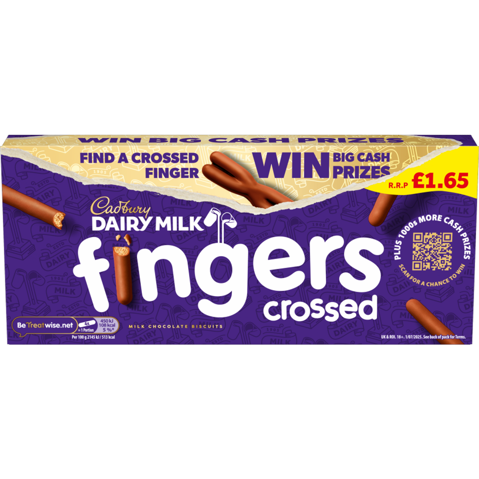 Cadbury Fingers Dairy Milk promotional pack with cash prize offer