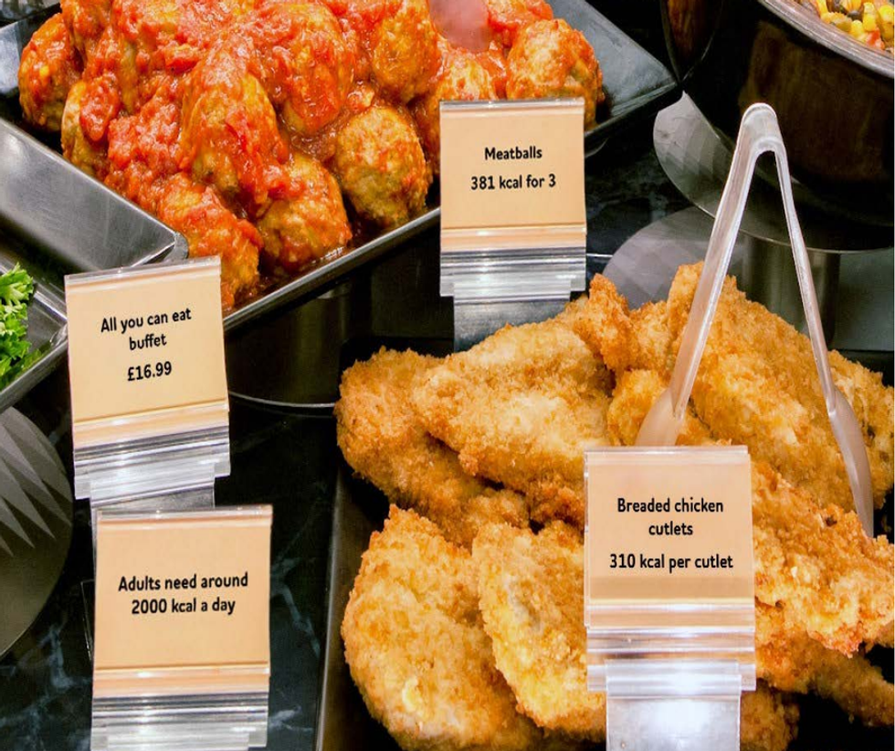 Calorie labelling sample as shown in Annex C Calorie labelling illustrations