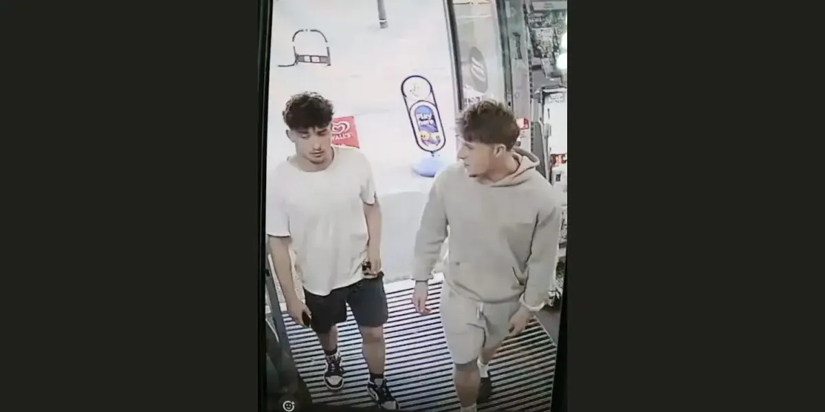 CCTV visual of two men 