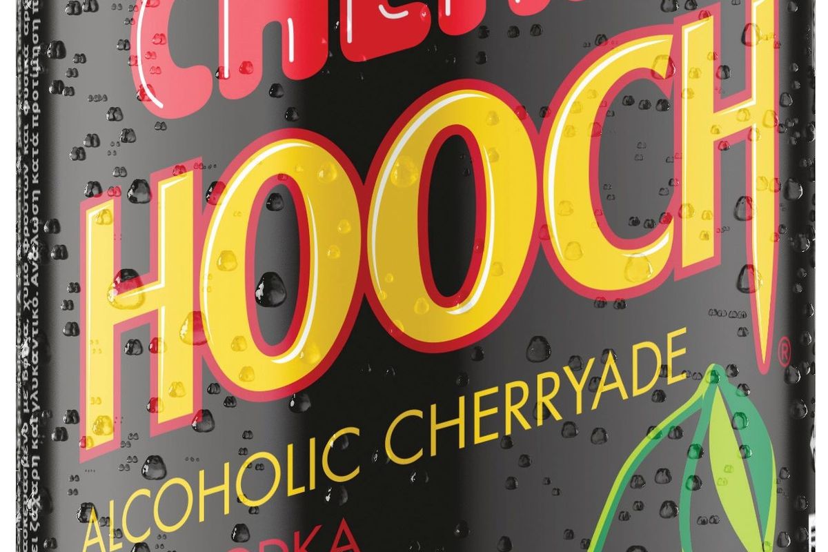 Cherry Hooch bottle with vibrant red label and bold cherry graphics