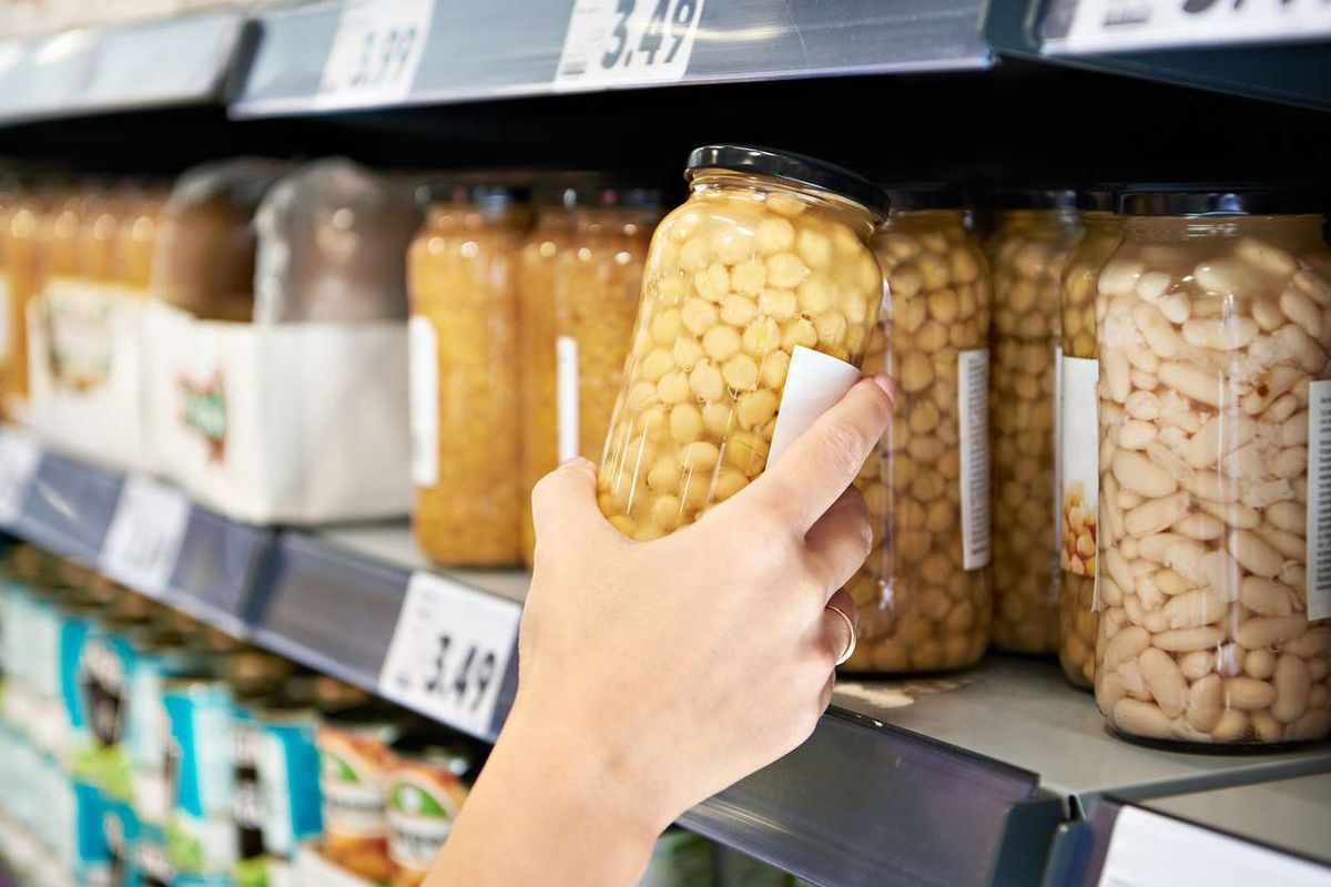 Chickpea can in a store 