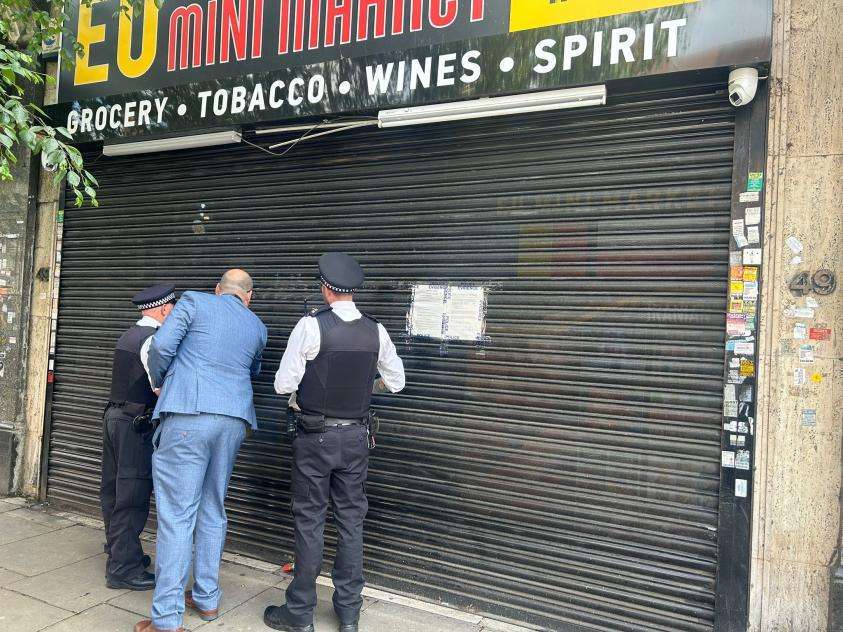 Closure order at EU Mini Market on Golders Green Road in Barnet