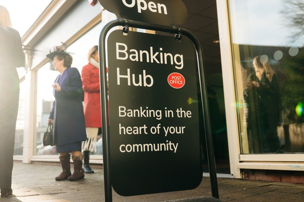 Co-op Treorchy store in South Wales, showcasing the UK’s first supermarket banking hub counter for cash and banking services
