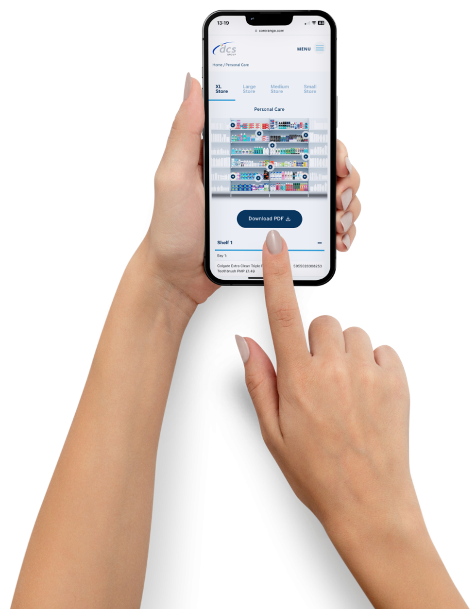 CoreRange easily accessible on phone