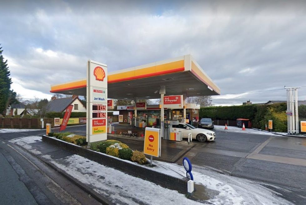 Existing petrol station on Preston New Road