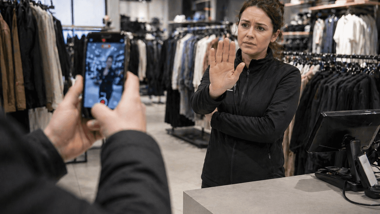 Filming retail workers