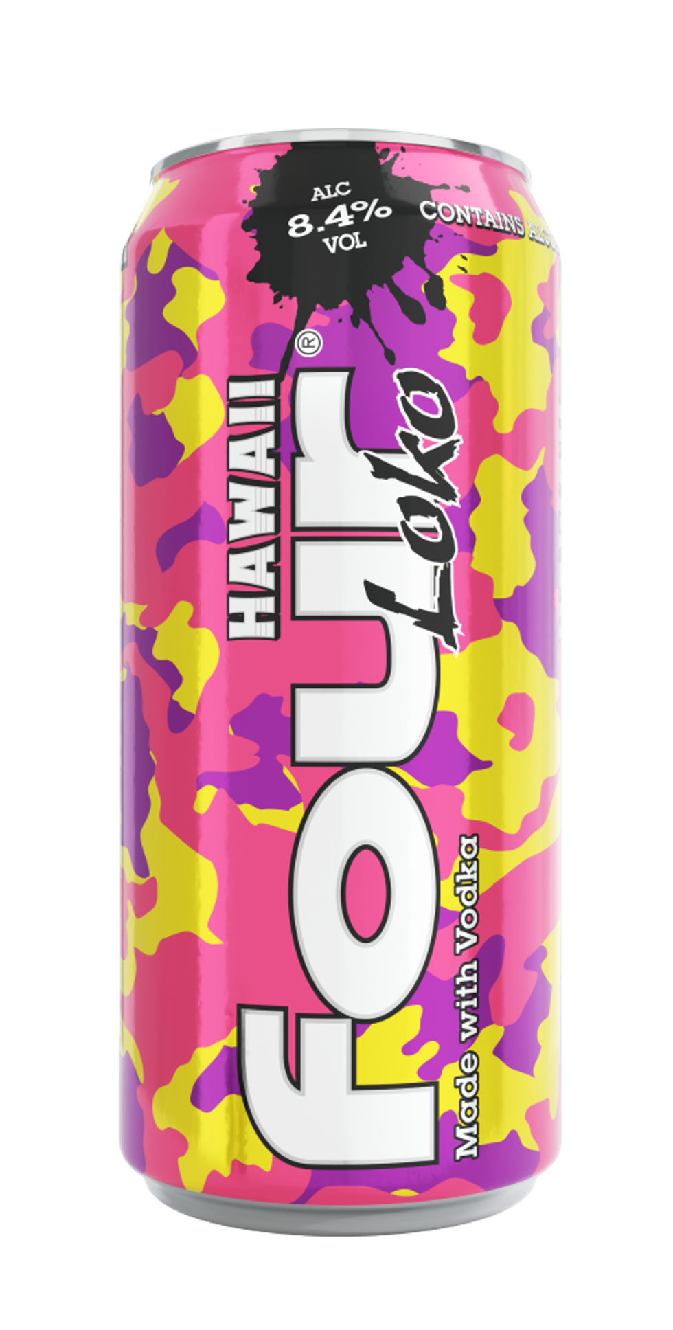 Four Loko Hawaii vodka RTD in vibrant tropical can with pineapple raspberry fusion