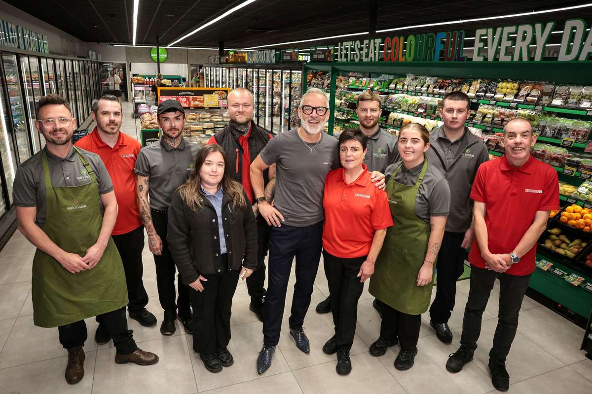 Gavan Wall (C) and his store team at EUROSPAR Springfield Road
