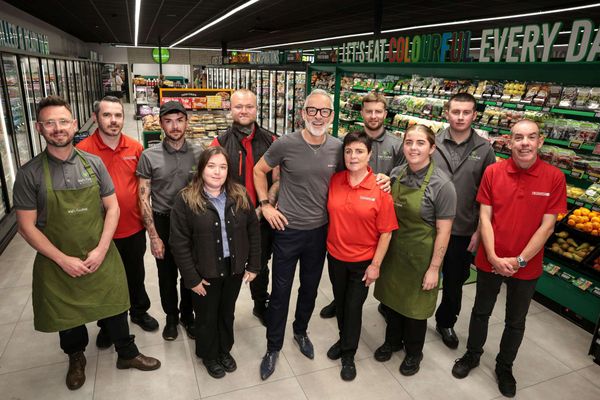 Gavan Wall (C) and his store team at EUROSPAR Springfield Road