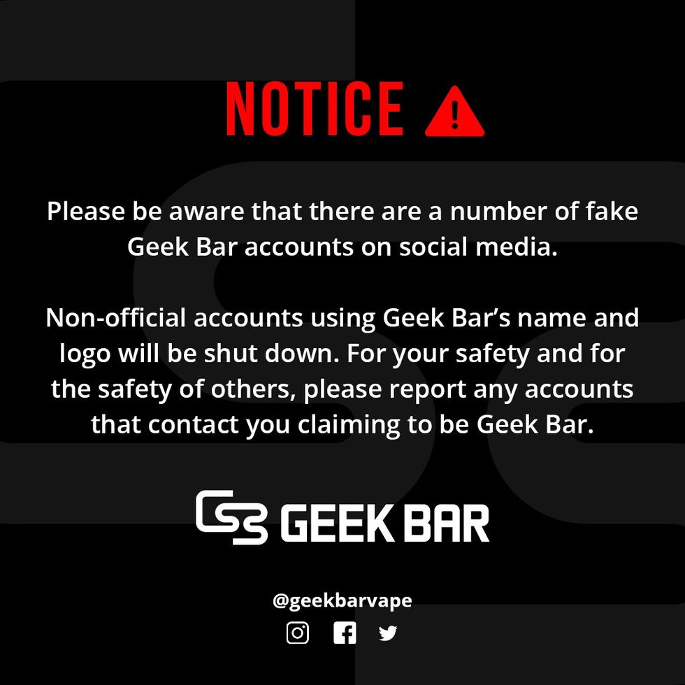 Geek Bar – Fake Accounts Social Post