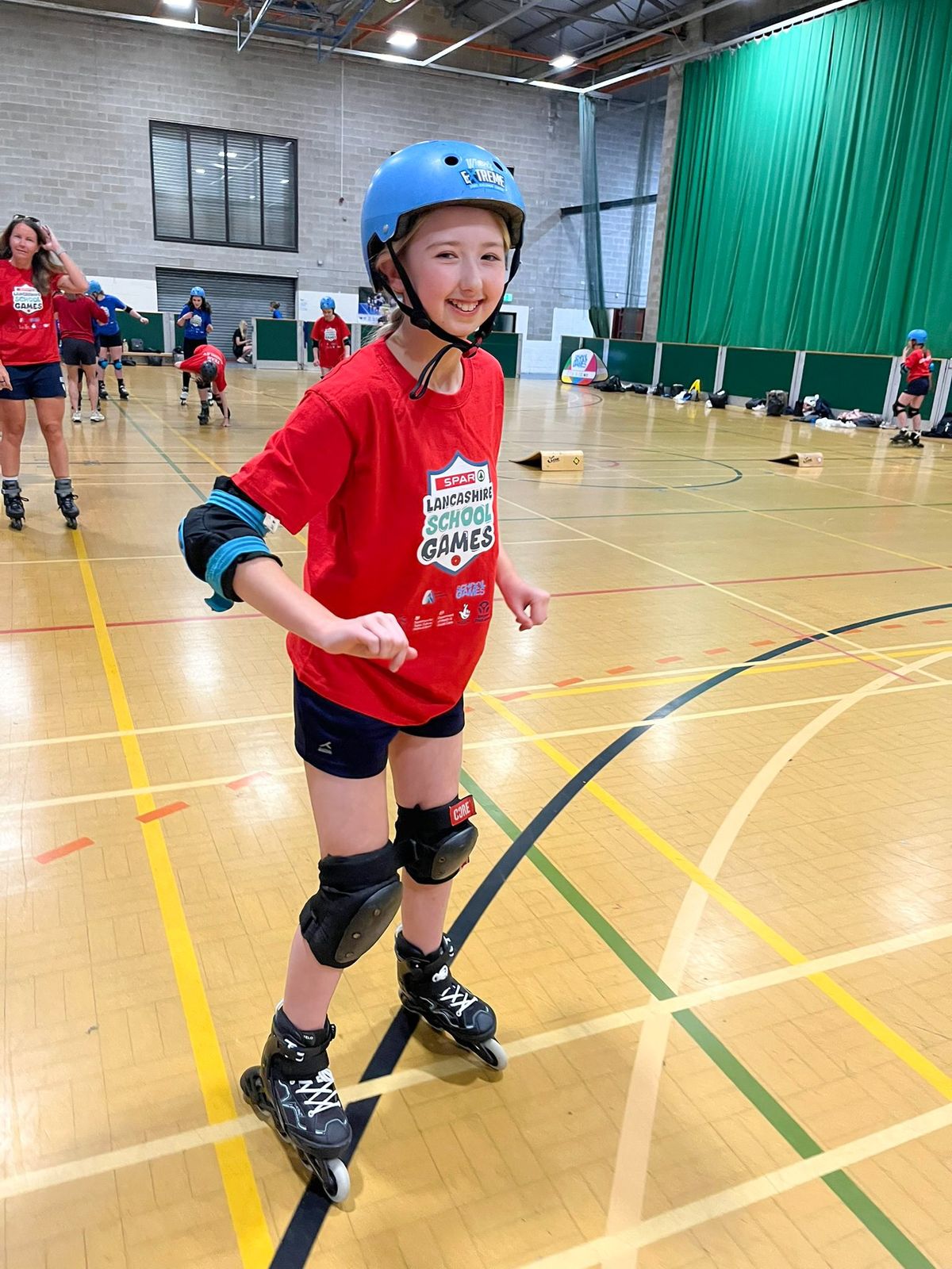 Girls participating in active sports at SPAR Lancashire School Games as part of This Girl Can initiative