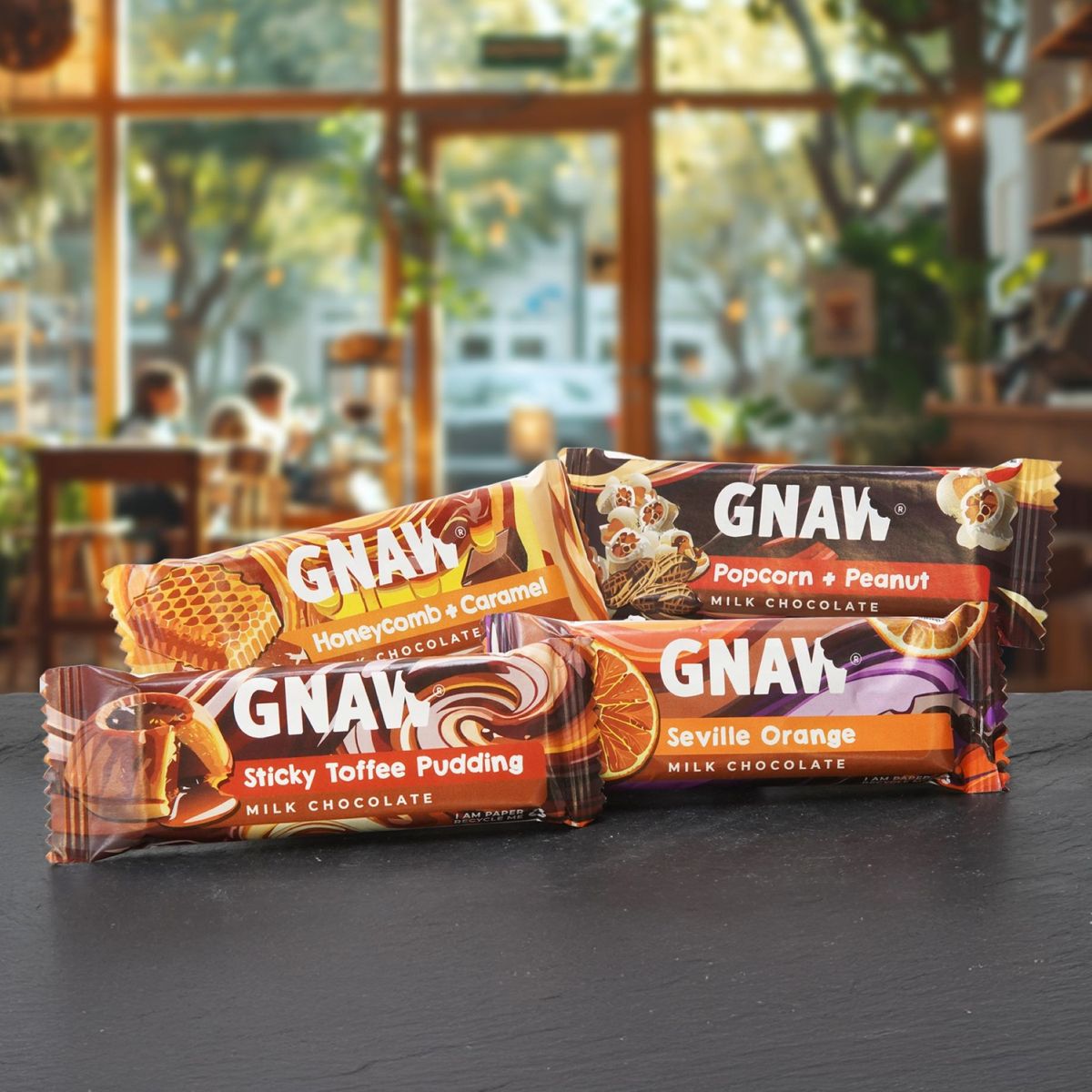 Gnaw impulse chocolate bars in recyclable wrappers with indulgent new flavour options