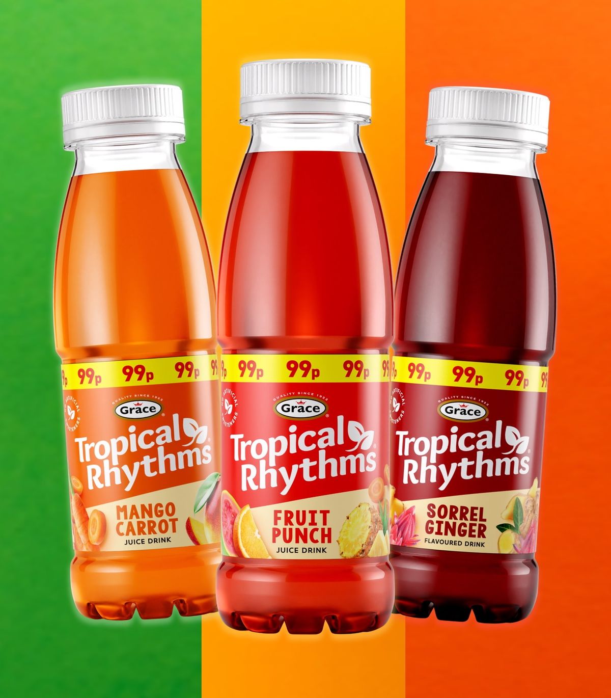 Caribbean drinks brand Grace Tropical Rhythms launches in new format with 99p PMP