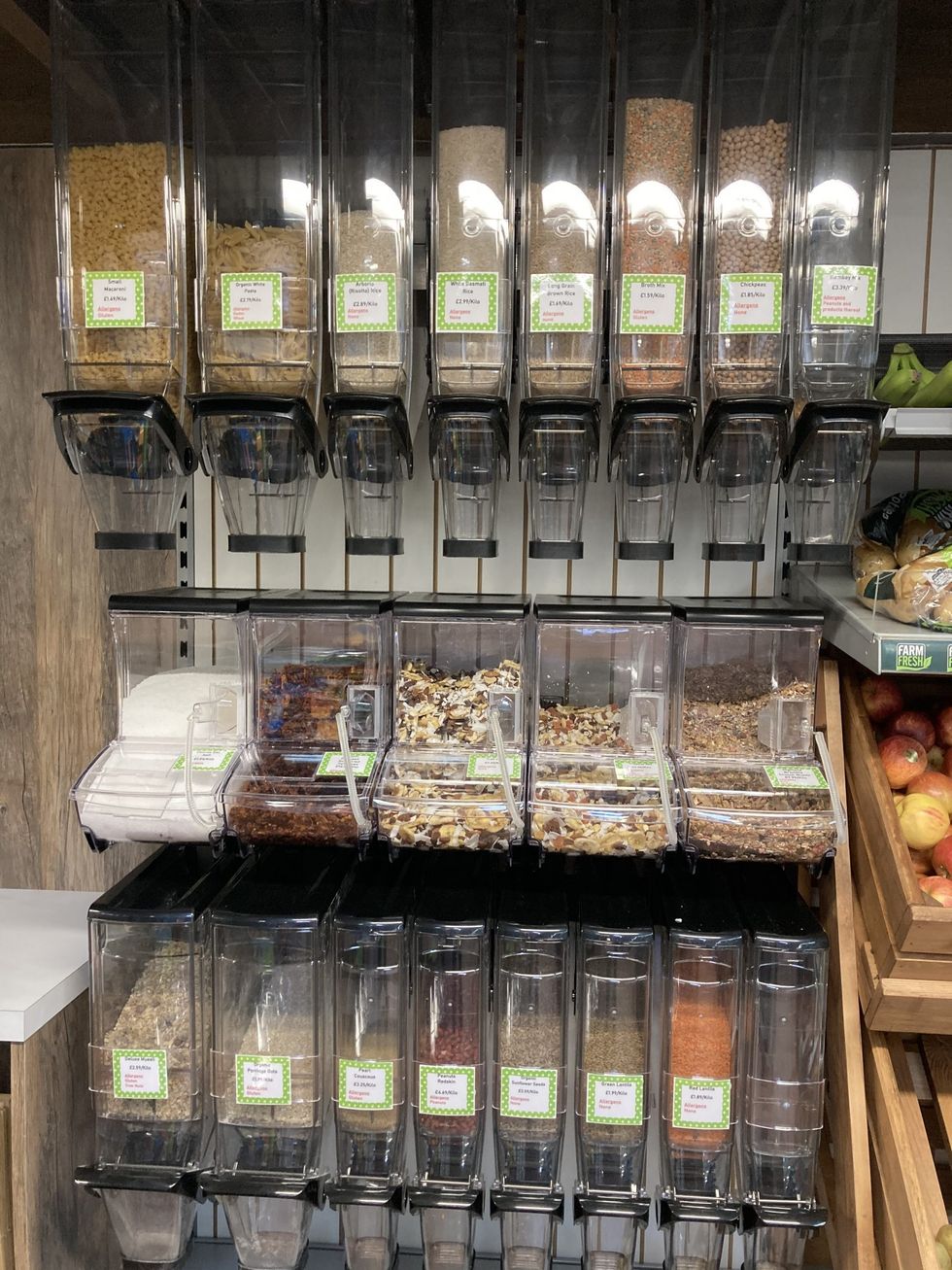 Gravity dispenser at Watson Grocery 1 scaled